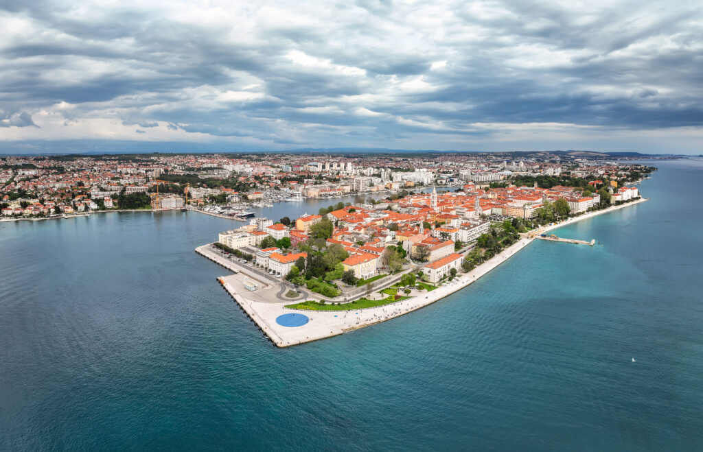 Amazing panoramic view of the famous city of Zadar in Croatia