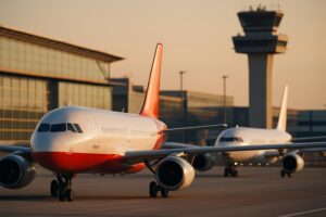 Lufthansa a TAP Air Portugal – lietadlá na európskom letisku