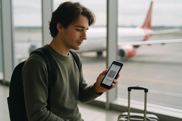 Online check-in Austrian Airlines – cestujúci s mobilným palubným lístkom na letisku